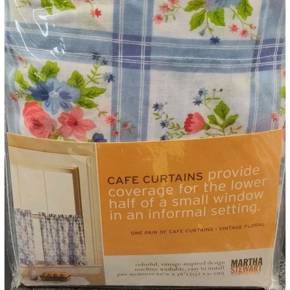 Set-2 Cafe Window Curtains Martha Stewart 60